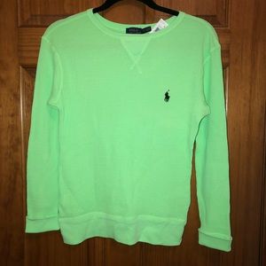 long sleeve thermal polo shirt